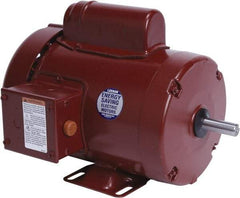 Leeson - 1 Max hp, 1,800 Max RPM, Electric AC DC Motor - 115/208-230 V Input, Single Phase, 56 Frame, 5/8" Shaft Diam, Rigid Base Mount, TEFC Enclosure - Exact Tool & Supply