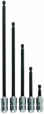 5 Piece - 2.4" - 9.8" Lengths - Proturn 1/4" Quick Release Bit Holder Set with Magnets - Exact Tool & Supply