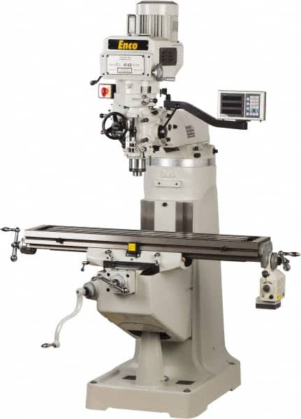 Value Collection - 9 x 49" 2 hp 220V Variable Speed Pulley Control 3 Phase Knee Milling Machine - Exact Tool & Supply