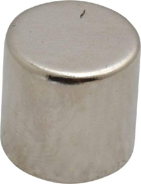Mag-Mate - 1/2" Diam x 1/2" High Neodymium Rare Earth Magnet - 11.2 Lb Max Capacity, 200°F Max, Nickel Plated - Exact Tool & Supply