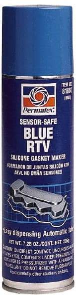 Permatex - 7-1/4 oz Sensor-Safe Gasket Maker - -65 to 500°F, Blue, Comes in Aerosol Can - Exact Tool & Supply