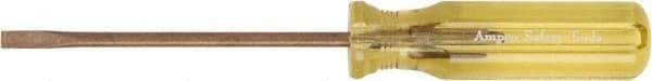 Ampco - 195mm OAL Nonsparking Slotted Screwdriver - 100mm Blade Length, Straight Shank, Acetate Handle - Exact Tool & Supply