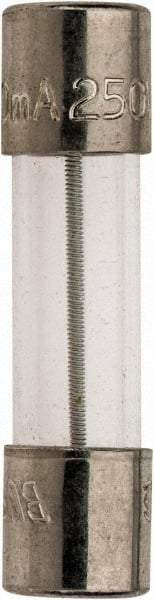 Cooper Bussmann - 250 VAC, 32 VDC, 0.4 Amp, Time Delay Miniature Glass Fuse - 20mm OAL, 10 at 125 V kA Rating, 5mm Diam - Exact Tool & Supply
