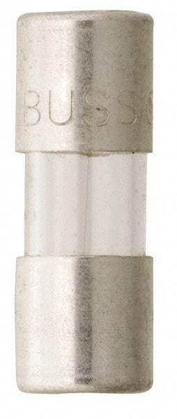 Cooper Bussmann - 250 VAC, 32 VDC, 0.5 Amp, Fast-Acting Miniature Glass Fuse - 15mm OAL, 10 at 125 V kA Rating, 5mm Diam - Exact Tool & Supply