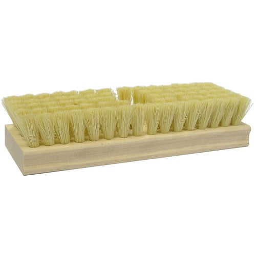 8″ Square End Scrub Brush, with Threaded Handle Hole, 1″ Trim, White Tampico Fill - Exact Tool & Supply