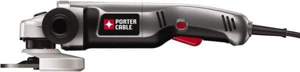 Porter-Cable - 4-1/2" Wheel Diam, 10,000 RPM, Corded Angle & Disc Grinder - 5/8-11 Spindle, 120 Volts, 7.5 Amps - Exact Tool & Supply