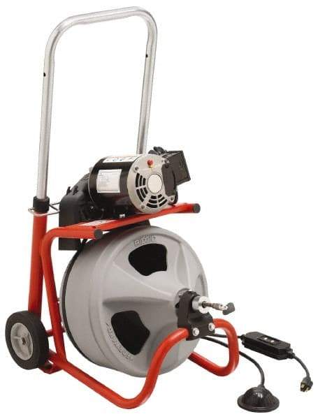 Ridgid - Electric Battery Drain Cleaning Machine - For 3" to 4" Pipe, 75' Cable - Exact Tool & Supply