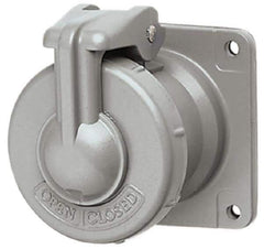Hubbell Killark - 1 Phase, 250 VDC, 600 VAC, 60 Amp, 1-1/4 Inch Hub, 4 Pin Configuration, Self Grounding Pin and Sleeve Receptacle - 4 Poles, Yellow - Exact Tool & Supply