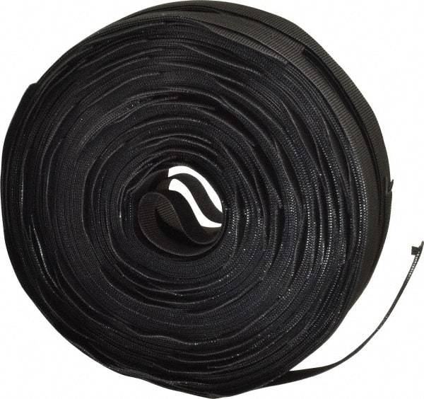 VELCRO Brand - 75 Piece 1" Wide x 12" Piece Length, Self Fastening Tie/Strap Hook & Loop Strap - Perforated/Pieces Roll, Black, Printable Surface - Exact Tool & Supply