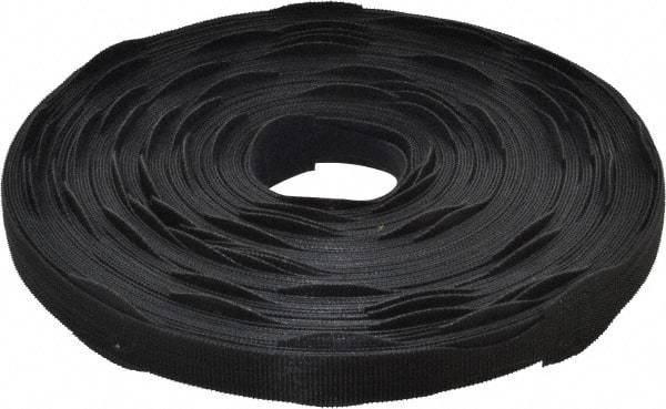 VELCRO Brand - 75 Piece 3/4" Wide x 12" Piece Length, Self Fastening Tie/Strap Hook & Loop Strap - Perforated/Pieces Roll, Black, Printable Surface - Exact Tool & Supply
