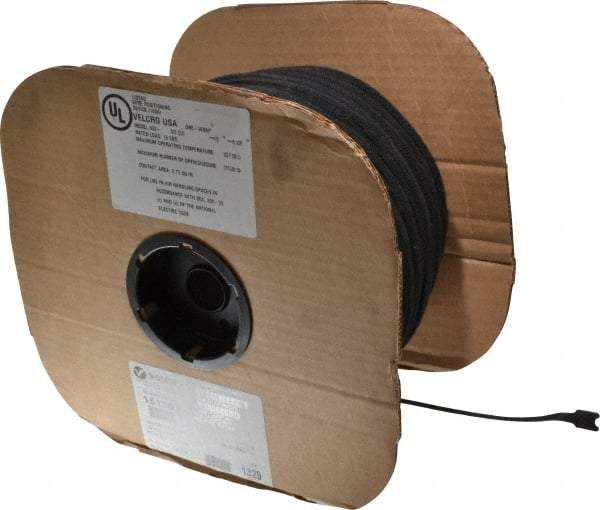 VELCRO Brand - 1329 Piece 1/2" Wide x 8-1/8" Piece Length, Self Fastening Tie/Strap Hook & Loop Strap - Perforated/Pieces Roll, Black - Exact Tool & Supply