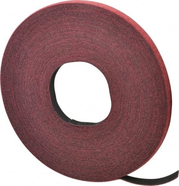 VELCRO Brand - 1/2" Wide x 25 Yd Long Self Fastening Tie/Strap Hook & Loop Roll - Continuous Roll, Cranberry, Fire Retardant, Printable Surface - Exact Tool & Supply