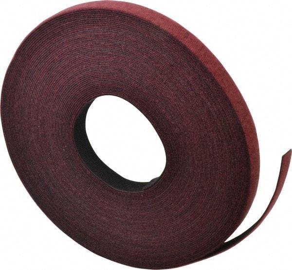 VELCRO Brand - 3/4" Wide x 25 Yd Long Self Fastening Tie/Strap Hook & Loop Roll - Continuous Roll, Cranberry, Fire Retardant, Printable Surface - Exact Tool & Supply