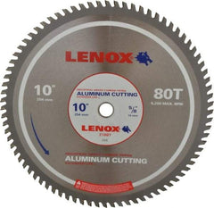 Lenox - 10" Diam, 5/8" Arbor Hole Diam, 80 Tooth Wet & Dry Cut Saw Blade - Titanium Carbide-Tipped, General Purpose Action, Standard Round Arbor - Exact Tool & Supply