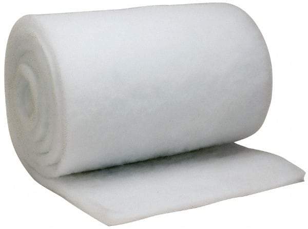 Made in USA - 15' Long x 20" Wide x 1" Thick Polyester Media Air Filter Media Roll - MERV 5, 85% Arrestance Efficiency, 500 FPM Max Air Flow, 0.14" wpg Init Resist, 1" wpg Final Resist, 30% Particle Capture Efficiency, Use with BLC - Exact Tool & Supply