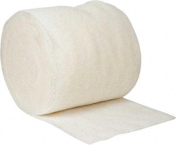 Made in USA - 135' Long x 36" Wide x 1/2" Thick Polyester Media Air Filter Media Roll - MERV 4, 78% Arrestance Efficiency, 500 FPM Max Air Flow, 0.08" wpg Init Resist, 1" wpg Final Resist, 30% Particle Capture Efficiency, Use with Paint Booths - Exact Tool & Supply