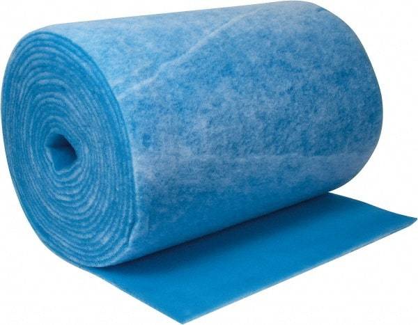 Made in USA - 90' Long x 48" Wide x 1" Thick Polyester Media Air Filter Media Roll - MERV 7, 86% Arrestance Efficiency, 500 FPM Max Air Flow, 0.14" wpg Init Resist, 1" wpg Final Resist, Use with Any Unit - Exact Tool & Supply
