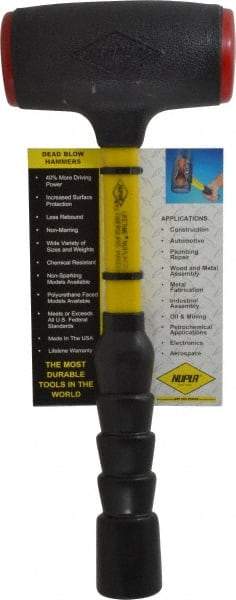 NUPLA - 48 oz Head 2-3/16" Face Diam Urethane Dead Blow Hammer - 14-5/16" OAL, Fiberglass Handle - Exact Tool & Supply