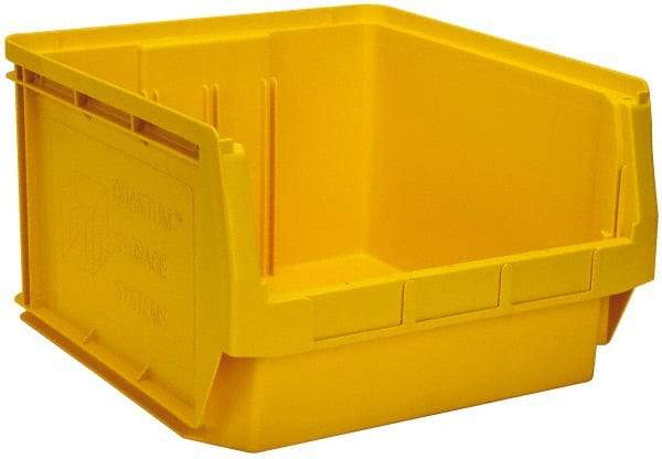 Quantum Storage - 120 Lb. Load Capacity, 19-3/4" Deep, Yellow Polyethylene Hopper Stacking Bin - 11-7/8" High x 18-3/8" Wide x 19-3/4" Long - Exact Tool & Supply
