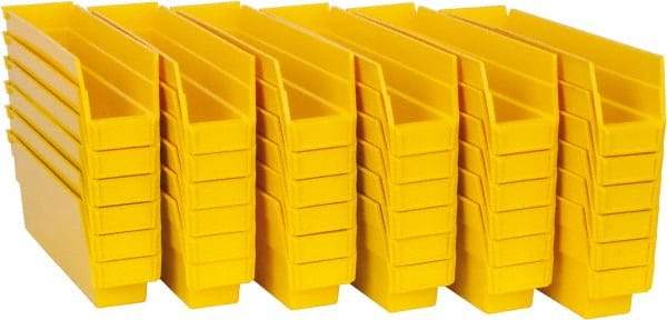Quantum Storage - 50 Lb. Load Capacity, 11-5/8" Deep, Yellow Polypropylene Hopper Shelf Bin - 4" High x 2-3/4" Wide x 11-5/8" Long - Exact Tool & Supply