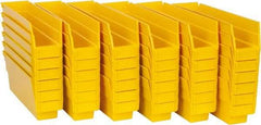 Quantum Storage - 50 Lb. Load Capacity, 11-5/8" Deep, Yellow Polypropylene Hopper Shelf Bin - 4" High x 2-3/4" Wide x 11-5/8" Long - Exact Tool & Supply