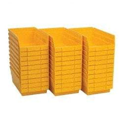 Quantum Storage - 50 Lb. Load Capacity, 11-5/8" Deep, Yellow Polypropylene Hopper Shelf Bin - 4" High x 6-5/8" Wide x 11-5/8" Long - Exact Tool & Supply
