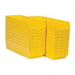 Quantum Storage - 50 Lb. Load Capacity, 17-7/8" Deep, Yellow Polypropylene Hopper Shelf Bin - 4" High x 6-5/8" Wide x 17-7/8" Long - Exact Tool & Supply