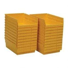 Quantum Storage - 50 Lb. Load Capacity, 11-5/8" Deep, Yellow Polypropylene Hopper Shelf Bin - 4" High x 8-3/8" Wide x 11-5/8" Long - Exact Tool & Supply