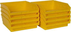 Quantum Storage - 50 Lb. Load Capacity, 11-5/8" Deep, Yellow Polypropylene Hopper Shelf Bin - 4" High x 11-1/8" Wide x 11-5/8" Long - Exact Tool & Supply