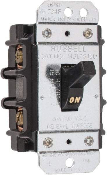 Hubbell Wiring Device-Kellems - 2 Poles, 40 Amp, Open Toggle Manual Motor Starter - 15 hp, CSA Certified & UL Listed - Exact Tool & Supply