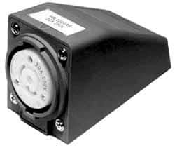 Hubbell Wiring Device-Kellems - 125/250 VAC, 20 Amp, L14-20R NEMA, Self Grounding Receptacle - 3 Poles, 4 Wire, Female End, Gray - Exact Tool & Supply