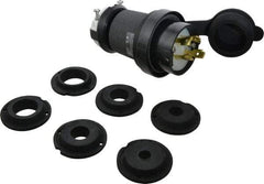 Hubbell Wiring Device-Kellems - 600 VAC, 30 Amp, L17-30P Configuration, Industrial Grade, Self Grounding Plug - 3 Phase, 3 Poles, IP66, 0.35 to 1.15 Inch Cord Diameter - Exact Tool & Supply