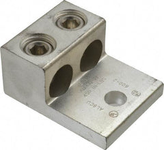 Thomas & Betts - 2 AWG Noninsulated Compression Connection Rectangle Ring Terminal - 1/2" Stud, 3-3/16" OAL x 2-13/32" Wide, Tin Plated Aluminum Contact - Exact Tool & Supply