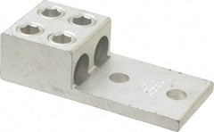 Thomas & Betts - 2 AWG Noninsulated Compression Connection Rectangle Ring Terminal - 1/2" Stud, 5-5/16" OAL x 2-3/4" Wide, Tin Plated Aluminum Contact - Exact Tool & Supply