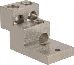 Thomas & Betts - 2 AWG Noninsulated Compression Connection Square Ring Terminal - 3/8" Stud, 4-29/32" OAL x 2-1/2" Wide, Tin Plated Aluminum Contact - Exact Tool & Supply