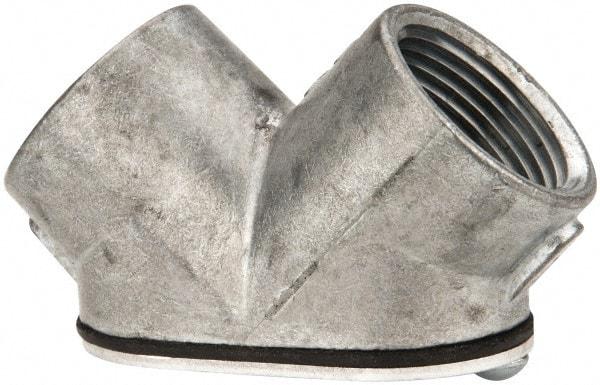 Thomas & Betts - 3/4" Trade, Die Cast Zinc Threaded Angled Rigid/Intermediate (IMC) Conduit Elbow - Noninsulated - Exact Tool & Supply