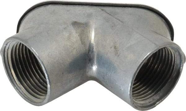 Thomas & Betts - 1" Trade, Die Cast Zinc Threaded Angled Rigid/Intermediate (IMC) Conduit Elbow - Noninsulated - Exact Tool & Supply
