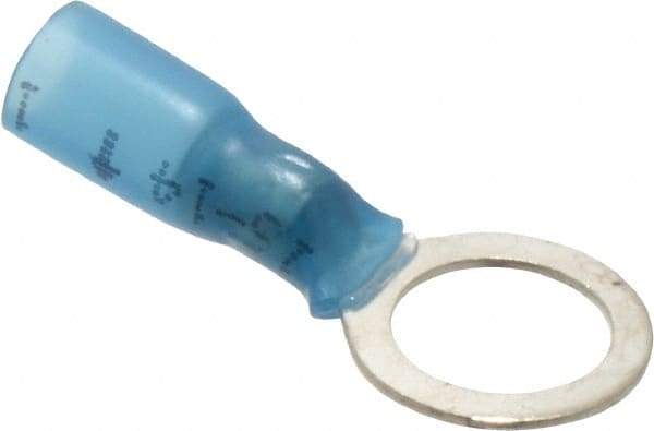 3M - 16-14 AWG Partially Insulated Crimp Connection Circular Ring Terminal - 3/8" Stud, 1.1" OAL x 0.56" Wide, Copper Contact - Exact Tool & Supply