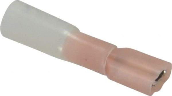 3M - 22 to 18 AWG, Nylon Heat Shrink, Fully Insulated, Female Wire Disconnect - 1/4 Inch Wide Tab, Red - Exact Tool & Supply