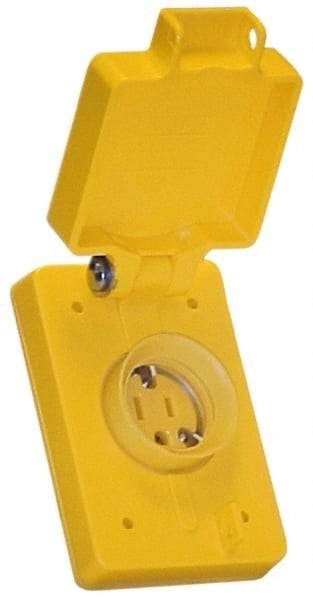 Value Collection - 250 VAC, 20 Amp, 6-20R NEMA, Ungrounded Receptacle - 2 Poles, 3 Wire, Female End, Yellow - Exact Tool & Supply