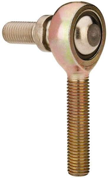 Alinabal - 5/16" ID, 7/8" Max OD, 2,800 Lb Max Static Cap, Spherical Rod End - 5/16-24 LH, 0.437" Shank Diam, 1-1/4" Shank Length, Steel with Molded Nyloy Raceway - Exact Tool & Supply