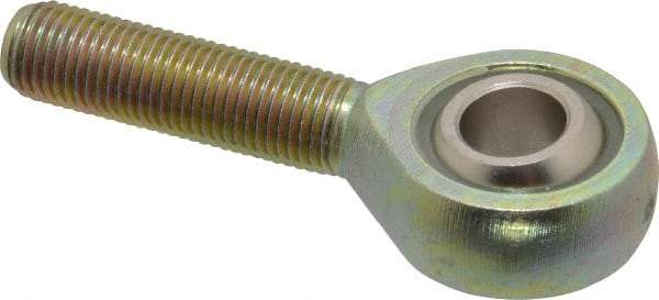 Alinabal - 3/8" ID, 1" Max OD, 3,200 Lb Max Static Cap, Spherical Rod End - 3/8-24 RH, 0.562" Shank Diam, 1-1/4" Shank Length, Steel with Molded Nyloy Raceway - Exact Tool & Supply