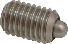 Gibraltar - 1/2-13, 3/4" Thread Length, 0.151" Plunger Projection, Stainless Steel Threaded Spring Plunger - 1/4" Max Plunger Diam, 0.75" Plunger Length, 5 Lb Init End Force, 28.5 Lb Final End Force - Exact Tool & Supply