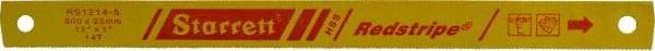Starrett - 12" Long, 14 Teeth per Inch, High Speed Steel Power Hacksaw Blade - Toothed Edge, 1" Wide x 0.05" Thick - Exact Tool & Supply