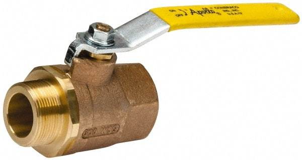 Apollo - 1-1/2" Pipe, Standard Port, Bronze Standard Ball Valve - 2 Piece, Inline - One Way Flow, MNPT x FNPT Ends, Lever Handle, 600 WOG, 150 WSP - Exact Tool & Supply