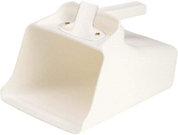 Remco - 128 oz White Polypropylene Flat Bottom Scoop - 8.7" Wide x 7.3" Deep Bowl, 11" OAL - Exact Tool & Supply