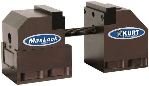 Kurt - 3-1/2" Jaw Width, 4-5/8" High x 8" Long Vise - For Use with 5 Axis Workholding Systems - Exact Tool & Supply