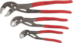 Knipex - 3 Piece Pipe Wrench & Water Pump Plier Set - Comes in Plastic Deep-Drawn Packaging - Exact Tool & Supply