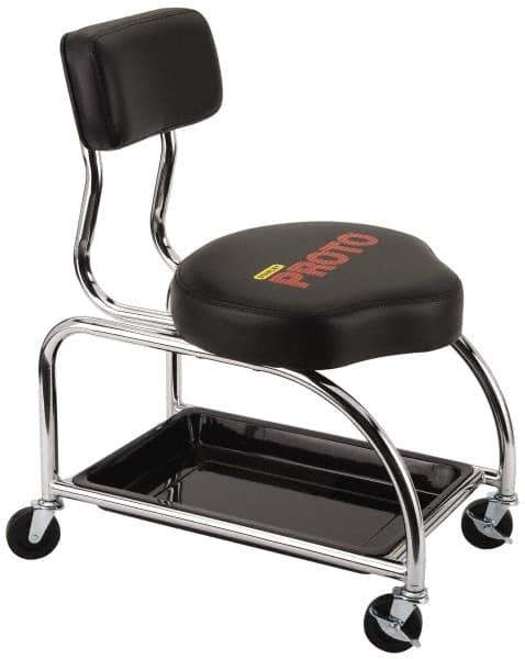 Proto - 500 Lb Capacity, 4 Wheel Heavy-Duty Tool Trolley - Chrome Steel, 9-1/2" Long x 18" High x 6" Wide - Exact Tool & Supply