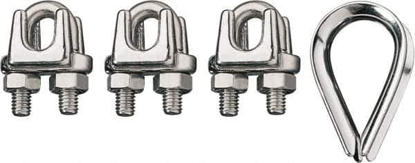 Ronstan - 5/8" Wire Rope Thimble Clip Kit - 316 Stainless Steel, Electropolished - Exact Tool & Supply
